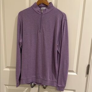 Peter Millar Purple Zip Up Sweater with Mock Neck
